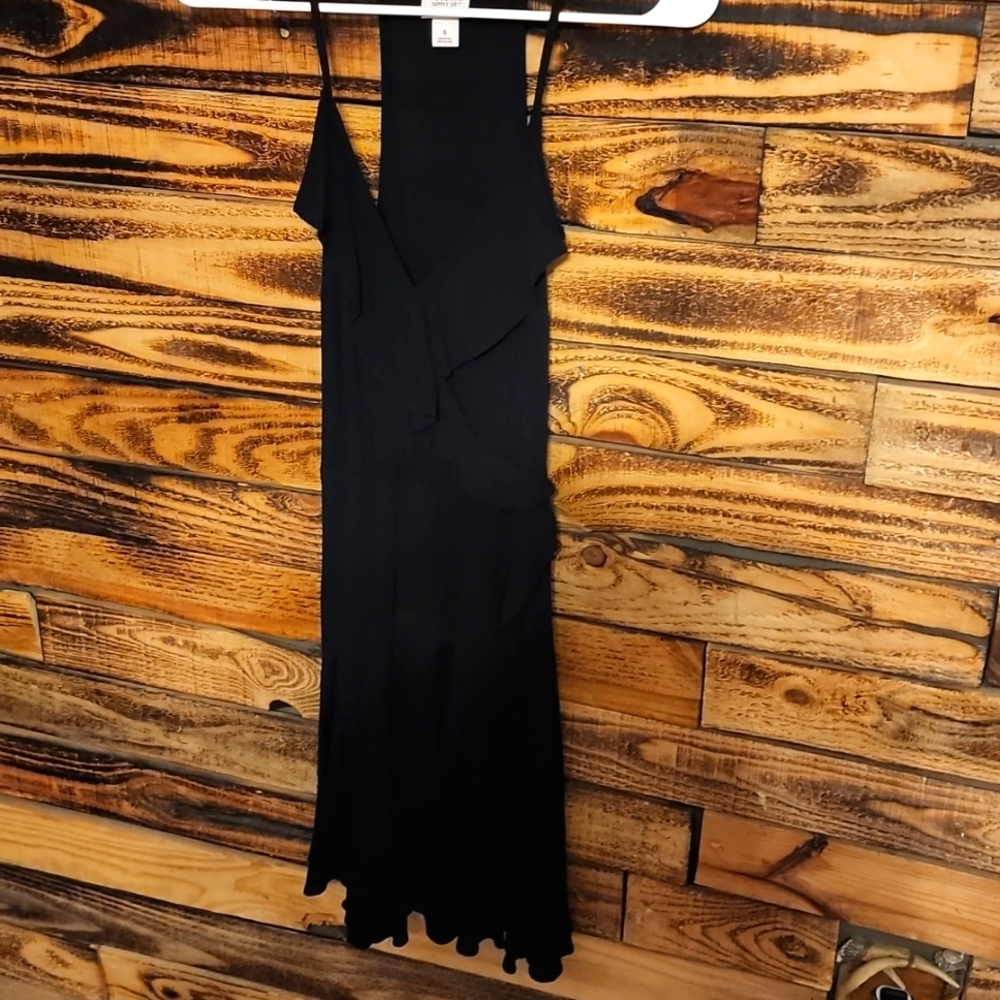 Black faux wrap dress mossimo